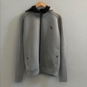 Stone Falcon Men Zip Up Ribbed Long Sleeve Jacket Size Large